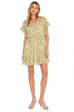 2020s Second Female Calma Floral Ruffle Mini Dress Small